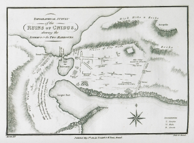 Τοπογραφικό σχέδιο των ερειπίων της Κνίδου.