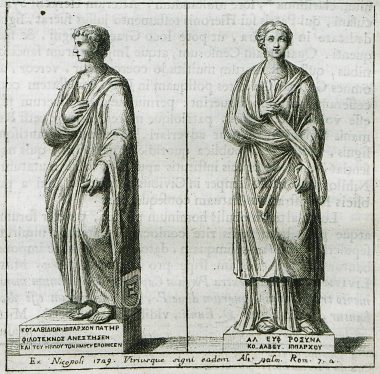 Ρωμαϊκά αγάλματα, ανδρικό και γυναικείο, από την Νικόπολη.