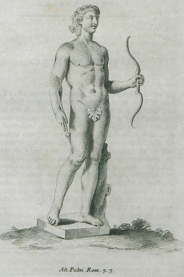 Άγαλμα του Απόλλωνα με τόξο.