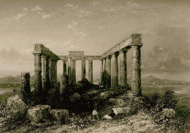 Τα ερείπια του ναού της Αφαίας στην Αίγινα.