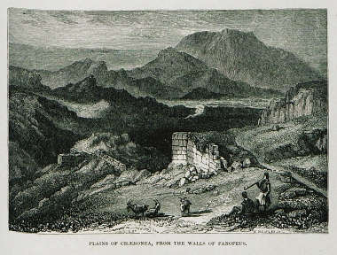 Η πεδιάδα της Χαιρώνειας από τα τείχη του Πανοπέα.