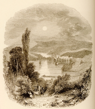 Τα βουνά της Βοιωτίας από τον κόλπο της Αυλίδας.