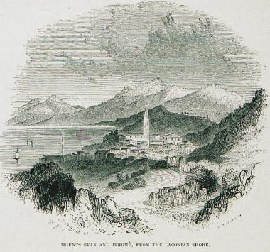 Οι κορυφές της Ιθώμης και του Αγίου Βασιλείου από τους Δολούς Μεσσηνίας.