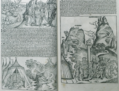 Η διάβαση της Ερυθράς Θάλασσας. Ο Μωυσής παραλαμβάνει τις πλάκες του νόμου από τον Θεό στο όρος Σινά. Ο Μωυσής συντρίβει τις πλάκες του Νόμου βλέποντας τους Εβραίους να λατρεύουν το χρυσο βόδι.