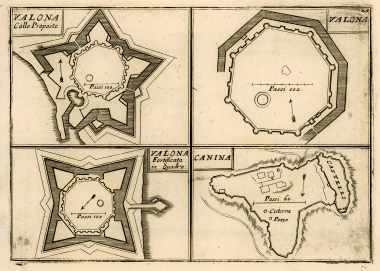Σχέδια των οχυρώσεων του φρουρίου της Αυλώνας και του φρουρίου των Κανίνων.
