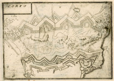 Χάρτης της πόλης της Κέρκυρας.