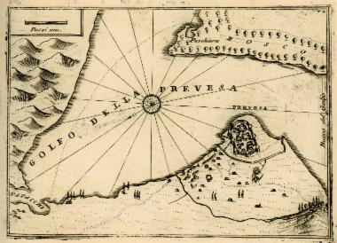 Χάρτης της Πρέβεζας με το φρούριο της Μπούκας.