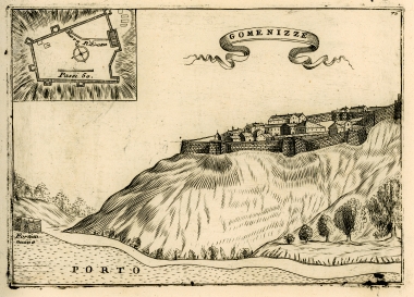 Άποψη και κάτοψη του κάστρου της Ηγουμενίτσας.
