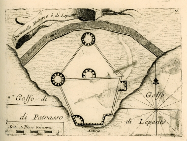 Κάτοψη του φρουρίου του Αντιρρίου.