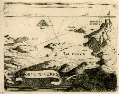 Χάρτης του λιμανιού των Κυθήρων (Καψάλι).