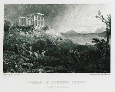 Ο ναός του Ποσειδώνα στο Σούνιο, γνωστό τότε ως Κάβο Κολώνες.
