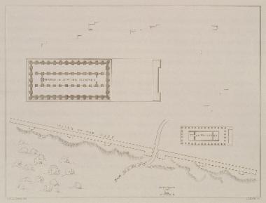 Κατόψεις του Ναού του Δία και του Ναού του Ηρακλή στον Ακράγαντα και χάρτης του αρχαιολογικού χώρου.
