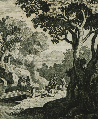 Οι λοιμοκτονούντες ναυαγοί του Terschelling ψήνουν κρέας ψόφιου βουβαλιού.