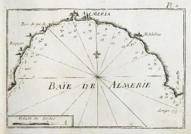 Χάρτης του κόλπου της Αλμερίας (Almería), στην Ισπανία.