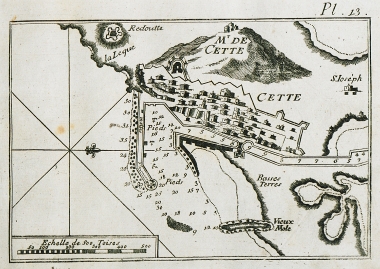 Χάρτης του λιμανιού της πόλης Σετ, στην Λανγκντόκ της Γαλλίας.