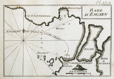 Χάρτης του κόλπου της Γκιεν, κοντά στη Μασσαλία.