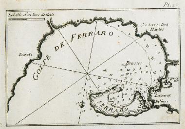 Χάρτης του κόλπου και του λιμανιού του Πορτοφερραίο, κοντά στο Λιβόρνο.