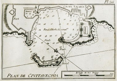 Χάρτης του λιμανιού της πόλης Τσιβιταβέκια (Civitavecchia), στην Ιταλία.