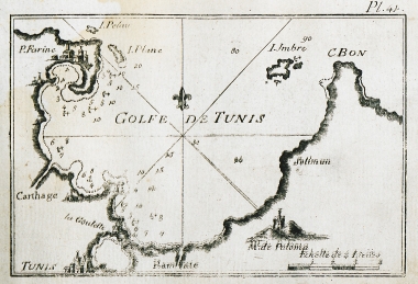 Χάρτης του κόλπου της Τύνιδας.