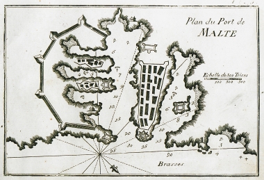 Χάρτης του λιμανιού της Βαλλέττας στη Μάλτα.