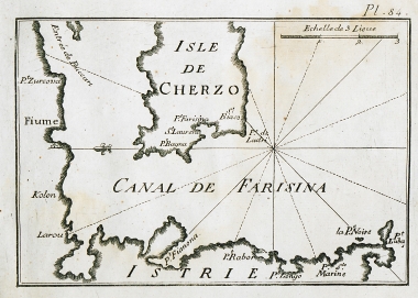 Άποψη του καναλίου Φαρισίνα, που βρίσκεται στον κόλπο της Βενετίας και μεταξύ της νήσου Κρές και της χερσονήσου της Ίστριας, στην Κροατία.