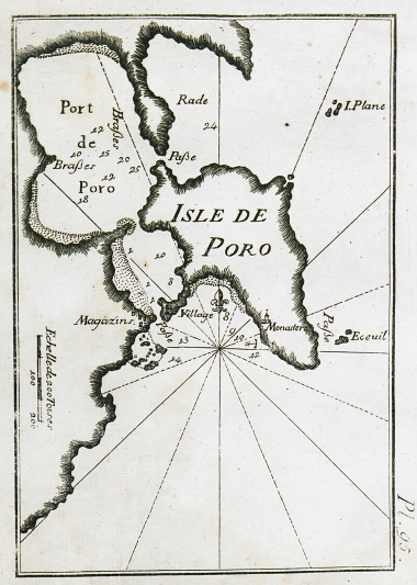 Χάρτης του Πόρου και το λιμανιού του.