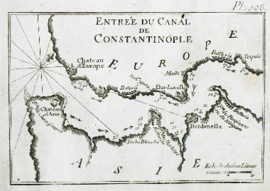 Χάρτης των Στενών των Δαρδανελίων.