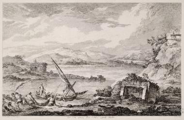 Φανταστική απεικόνιση της παραλίας του Φαλήρου με ψαράδες.