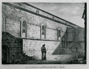Ο πλευρικός τοίχος της εκκλησίας του Αγίου Ιωάννη στη Ρόδο.