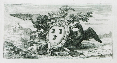 Προμετωπίδα της αφιέρωσης του έργου στον Λουίς ντε Μασώ ντε Αρνουβίλ (Louis de Machault d'Arnouville), επίσκοπο της Αμιένης.