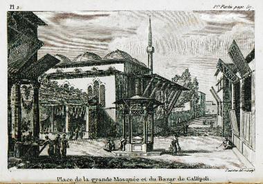 Άποψη του μεγάλου τεμένους στο παζάρι της Καλλίπολης.