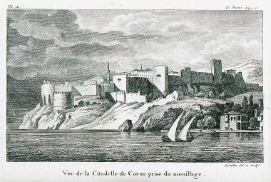 Άποψη του ενετικού κάστρου της Κορώνης.