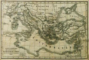 Χάρτης της Ιταλίας και της ανατολικής Μεσογείου.