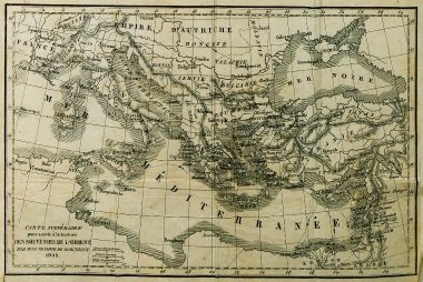 Χάρτης της Ιταλίας και της ανατολικής Μεσογείου.