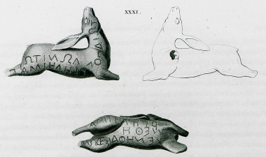 Χάλκινο αγαλματίδιο με τη μορφή ελαφιού, αφιέρωμα στον Απόλλωνα της Πριήνης.