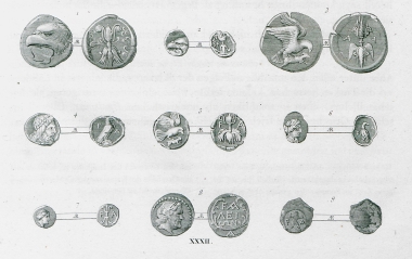 Αρχαία νομίσματα της Αιολίδας και της Ελαίας, λιμάνι της Περγάμου.