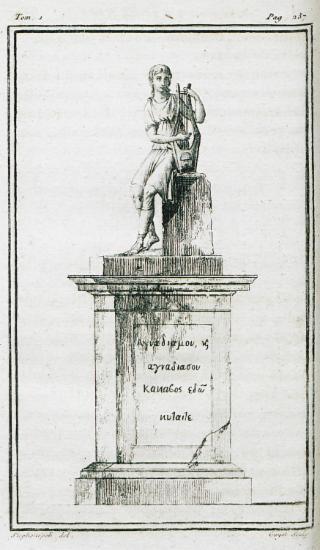 Άγαλμα του Απόλλωνα στο Οίτυλο, στη Μάνη.