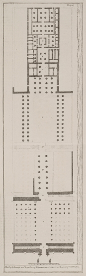 Κάτοψη του Ραμσείου, μνημειακού ναού του Φαραώ Ραμσή Β΄ στις Θήβες της Αιγύπτου.