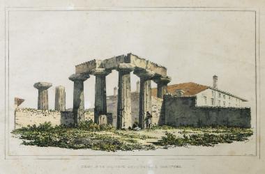 Ο ναός του Απόλλωνα στην αρχαία Κόρινθο.