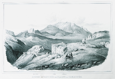 Τα ερείπια της ακρόπολης του Πανοπέα και η κοιλάδα της Χαιρώνειας.