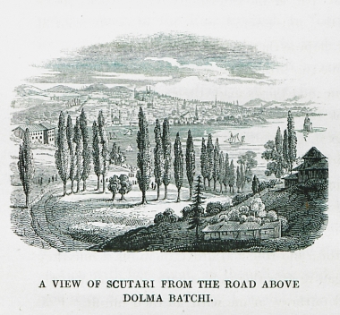 Άποψη της Χρυσόπολης (σήμερα Σκούταρι) από το Διπλοκιόνιο (σήμερα Μπεσίκτας).