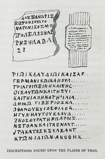 Επιγραφές στα Ελληνικά από την Τρωάδα.