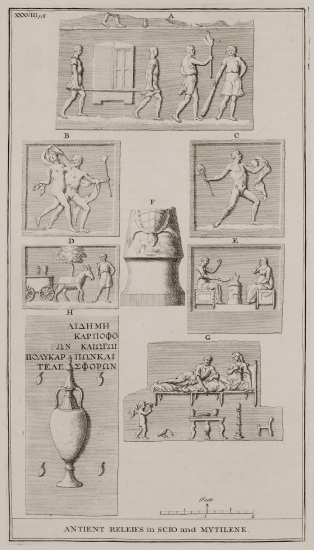 Αναθηματικές και επιτύμβιες στήλες και άλλα ανάγλυφα από τη Χίο και τη Λέσβο.