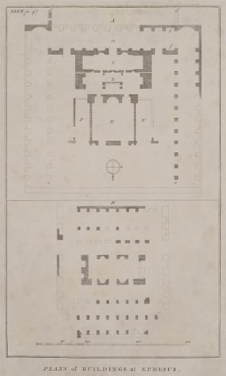 Κάτοψη μνημειακού κτίσματος στη θέση Υπέλαιον στην περιοχή της Εφέσου.
