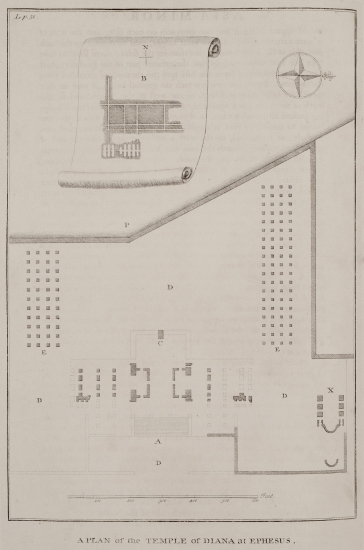 Κάτοψη του Ναού της Άρτεμης (Αρτεμίσίου) στην Έφεσο.