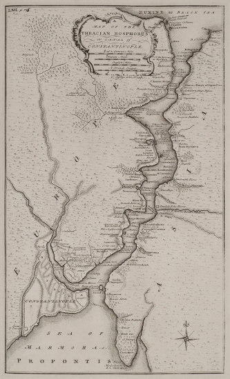 Χάρτης της περιοχής του Βοσπόρου.