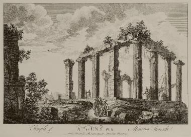 Σύνθεση: Ο Ναός του Ποσειδώνα στο Σούνιο μαζί με το Μνημείο του Φιλοπάππου.