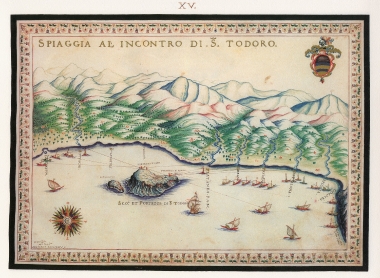 Η παραλία του Πλατανιά Χανίων με τις νησίδες Θοδωρού ή Άγιοι Θεόδωροι, όπου βρισκόταν βενετικό οχυρό.