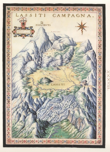 Χάρτης του οροπεδίου του Λασιθίου.