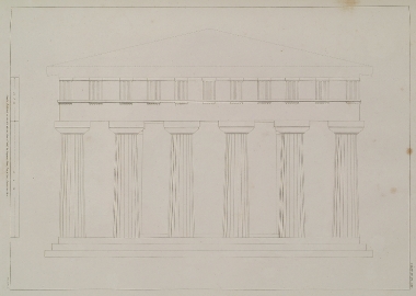 Αναπαράσταση της πρόσοψης του Ναού Ε, αφιερωμένου στην Ήρα, στον Σελινούντα της Σικελίας.